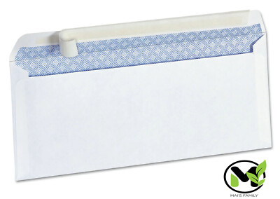 Peel & Self-Seal White Letter Mailing Long Security Envelopes 4-1/8 x 9-1/2  #10