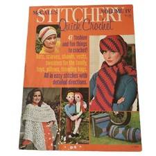 1976 McCalls Stitchery Magazine Quick Crochet Patterns Scarf Pillow #4 Vintage