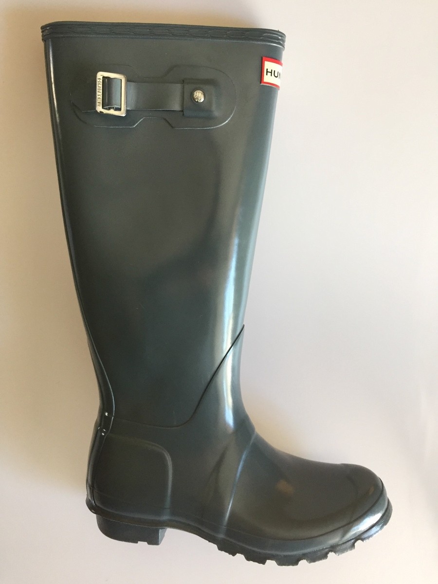 未使用HUNTER ORIGINAL TALL  UK４　EU37 BLACK Hunter Women's Original Tall Rain Boots FLAT BLACK Size 7