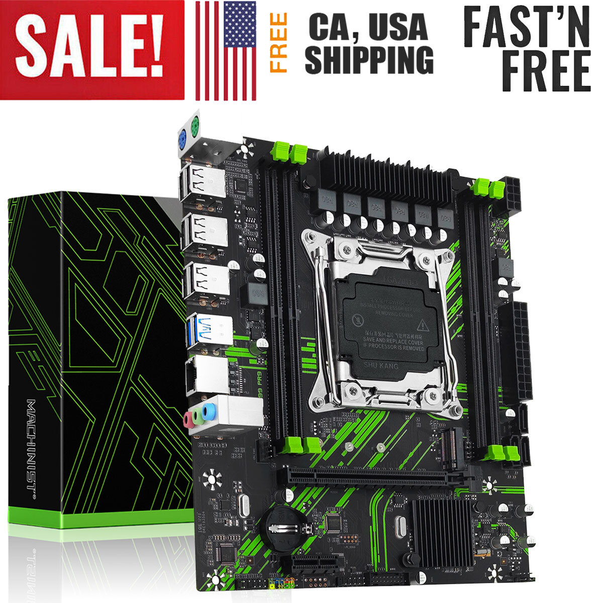 X99 Motherboard LGA 2011-v3 4*DDR4 RAM SATA 3.0 M.2 Slot for Xeon