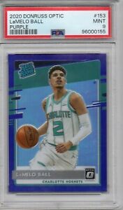 2020-21 Panini Donruss Optic  Rated Rookie #153 LaMelo Ball RC PSA 9 PURPLE HOLO