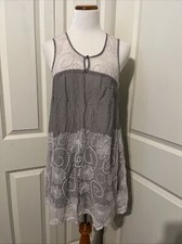 Kimchi Blue for Urban Outfitters Gray Lace Detail Tunic Sleeveless Dress Size L