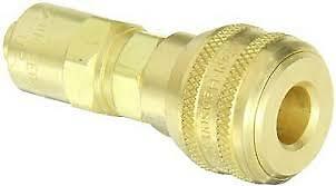 Eaton Hansen 3000SL Brass Pin Lock Pneumatic Fitting – 1/4-18 NPTF Female, Sleeve Lock Socket, ISO-B Interchange