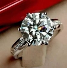 3Ct Round Cut Lab Created Diamond Wedding Engagement Ring 14k White Gold Plated