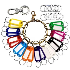 Multi-Color Box-Style Key Tags - Custom Name Labels - Durable Plastic Key Identi