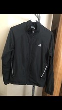 Women's Adidas Black  White Full Zip Jacket Sweatshirt size M VGUC 