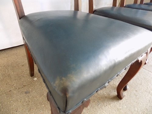 4,blue,leather,large,mahogany,dining chairs,cabriole legs,office chairs,chair - Picture 11 of 12
