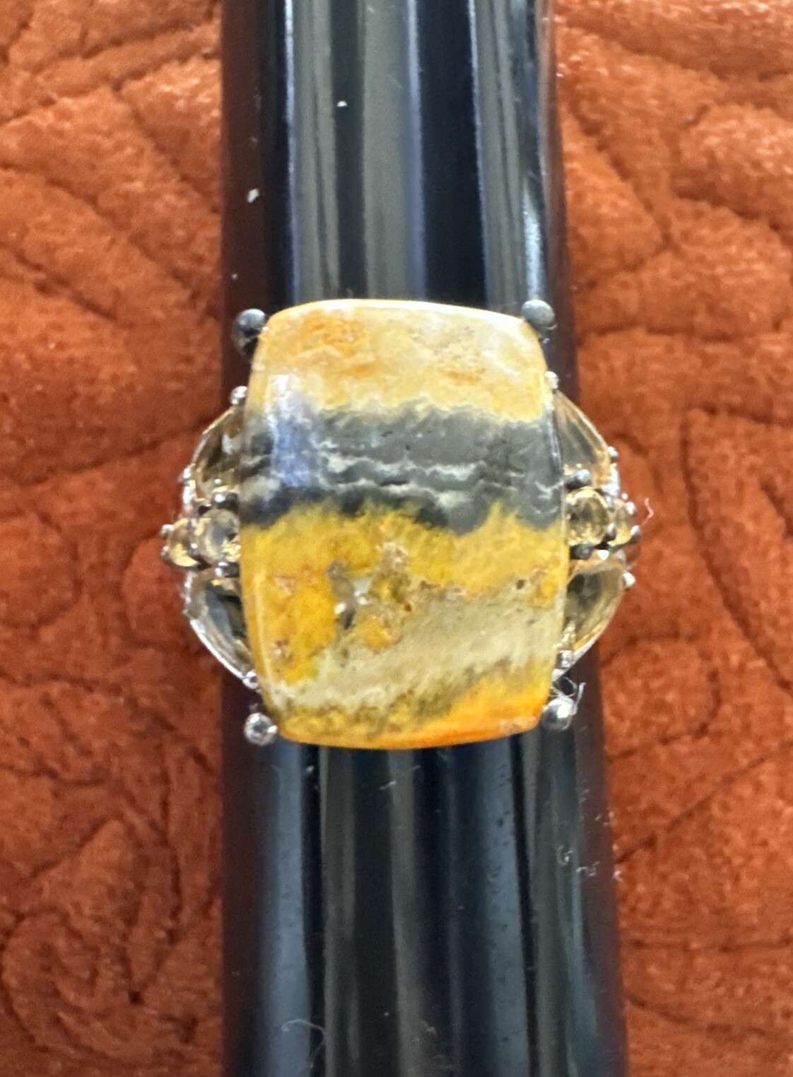 Bumblebee Jasper Sterling Silver Southwestern Rin… - image 3