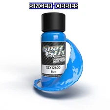 SPAZ STIX SZX12600 Solid Blue Airbrush Ready Paint, 2oz Bottle HRP