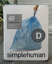 Simplehuman Code D Custom Fit Recycling Liners, Trash Bags 20 Liter 60 Liners