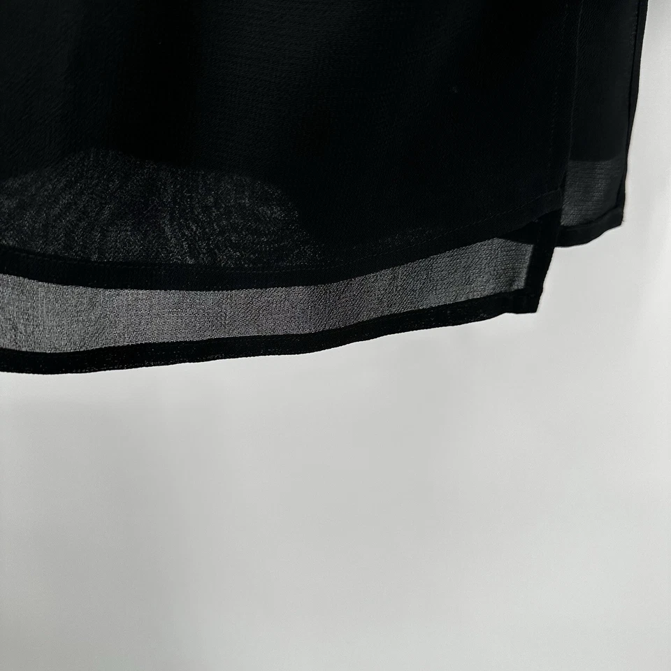 Cárdigan Tadashi Mujer Grande Minimalista Negro Frente Abierto Carrera Oficina Suéter Foto 4 de 4