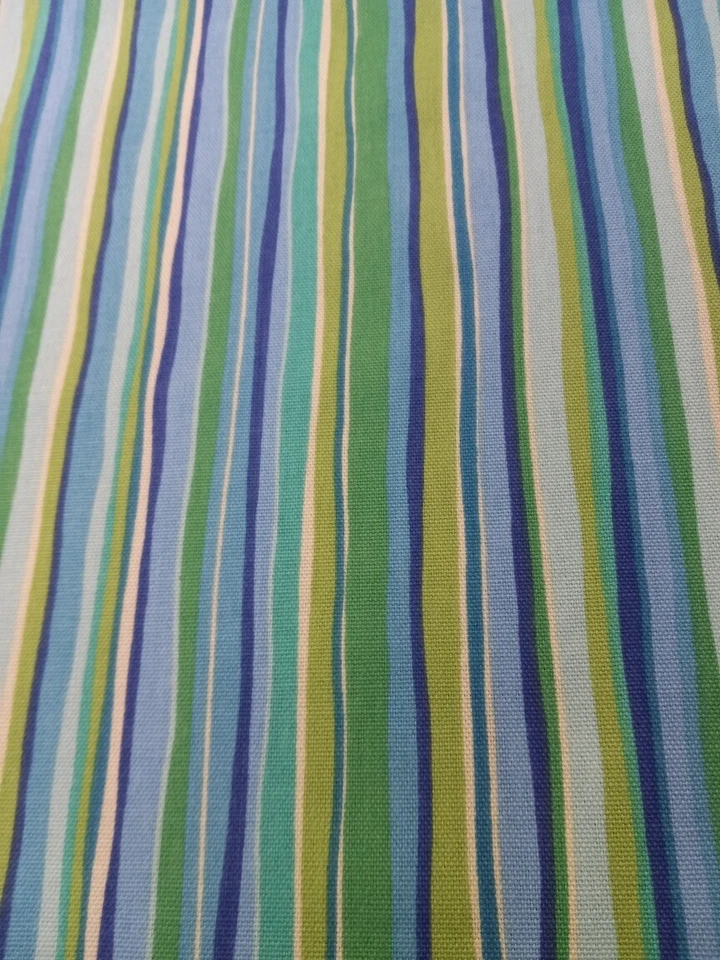 Braemore Wavy Stripe Shades of Blues/Greens Cotton Blend Colorful 2,25 Yards - Image 3 of 4