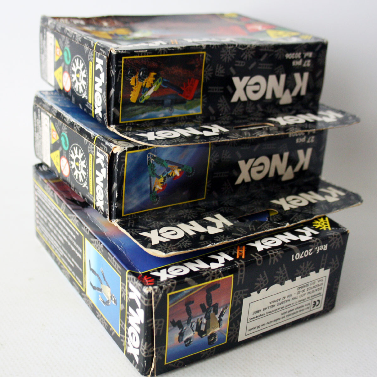 3X RARE VINTAGE 1996 KNEX ROBOT FIGURE SPACE SHIP 20701 20206