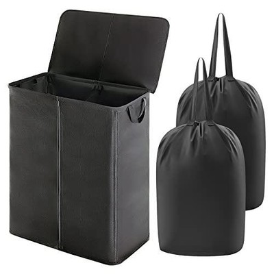 Lifewit 160L Double Laundry Hamper with Lid and Removable Laundry Bags, Divided