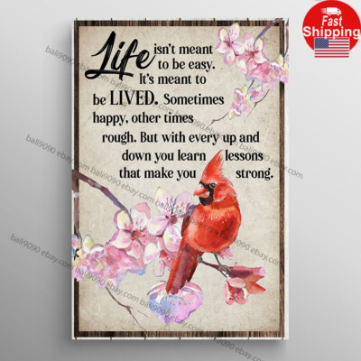 Life Isn't Meant to Be Easy It's Meant to Be Lived Cardinal Gallery Wrapped  ...