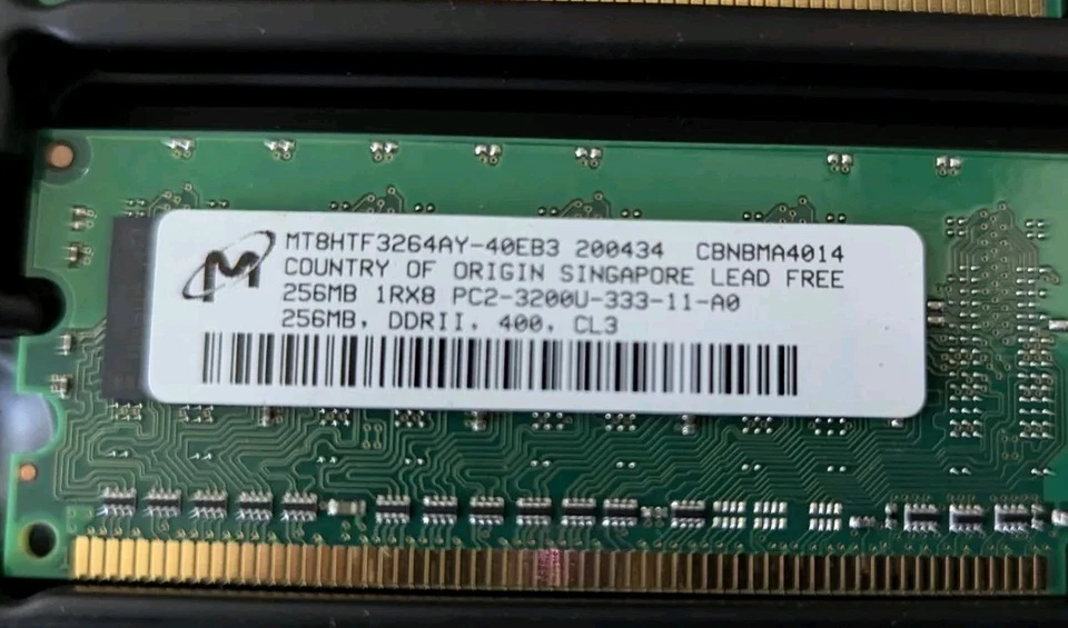 Micron MT8HTF3264AY-40EB3 200434 512MB DDR2-400 RAM (256x2) - Image 4 of 4