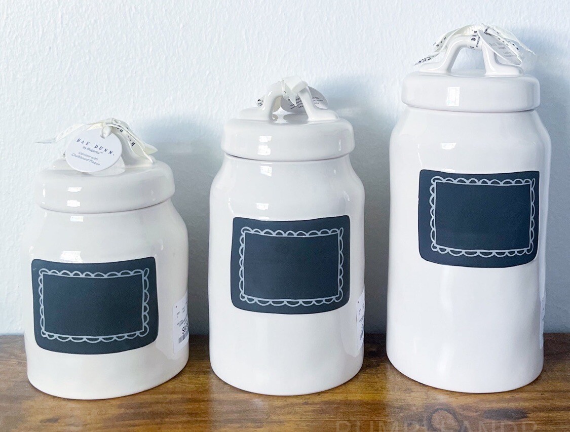 Rae Dunn “Take Note” Chalkboard Canister Set Small, Med, Large NEW