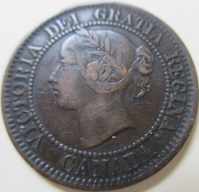 1859 Canada Large Cent Coin. BETTER GRADE PENNY Victoria 1p 1c