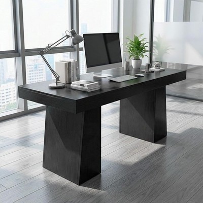 Executive Desk Home Office Desks Double Trapezoid Base Workstation Writing Table