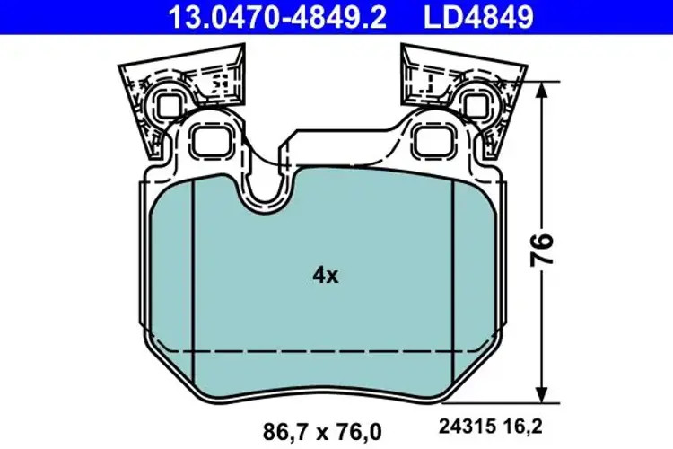 Brake pads 13.0470-4849.2 ATE for BMW 1 Coupe 1 Convertible
