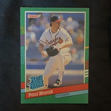 Donruss 1991 Paul Marak #413 Rated Rookie Atlanta Braves MLB Baseball Card. rookie card picture
