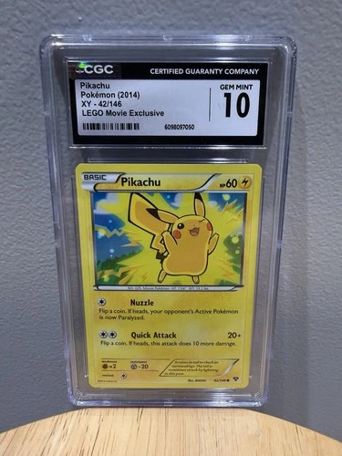 Pokémon Pikachu XY 42/146 LEGO Movie Exclusive CGC 10 Gem Mint 2014