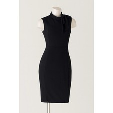 Calvin Klein Black Sleeveless Sheath Dress with Bow Detail Size 8