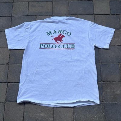 Vintage Stedman Shirt Mens XL White Marco Island Polo Club 1982 Graphic 80s