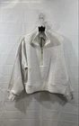 Calia Women's Elevate Ripple 1/4 Zip Pullover Heather Gray Textured NWT Sz L
