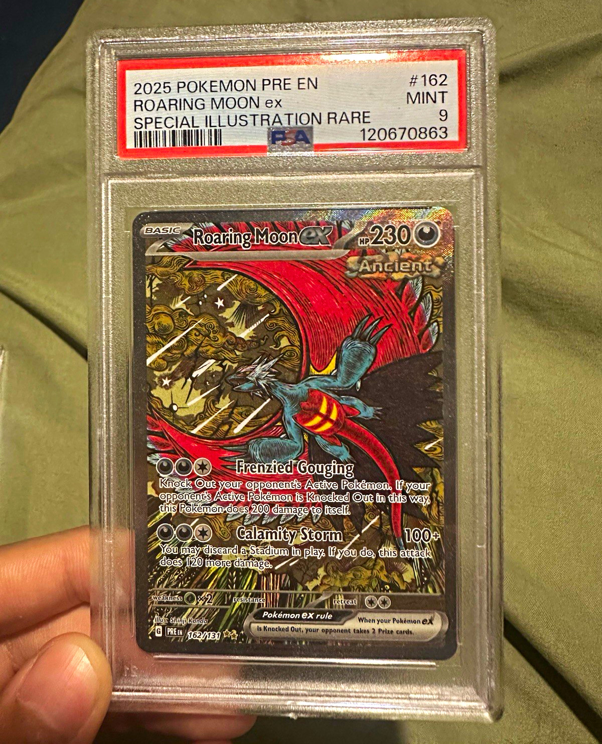 Pokemon Roaring Moon ex PSA 9 SIR Holo 162/131 Prismatic Evolutions EN 2025