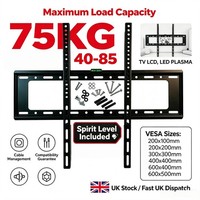 Universal Slim Flat Screen TV Wall Bracket Fits 40 To 85 Inch Large Television