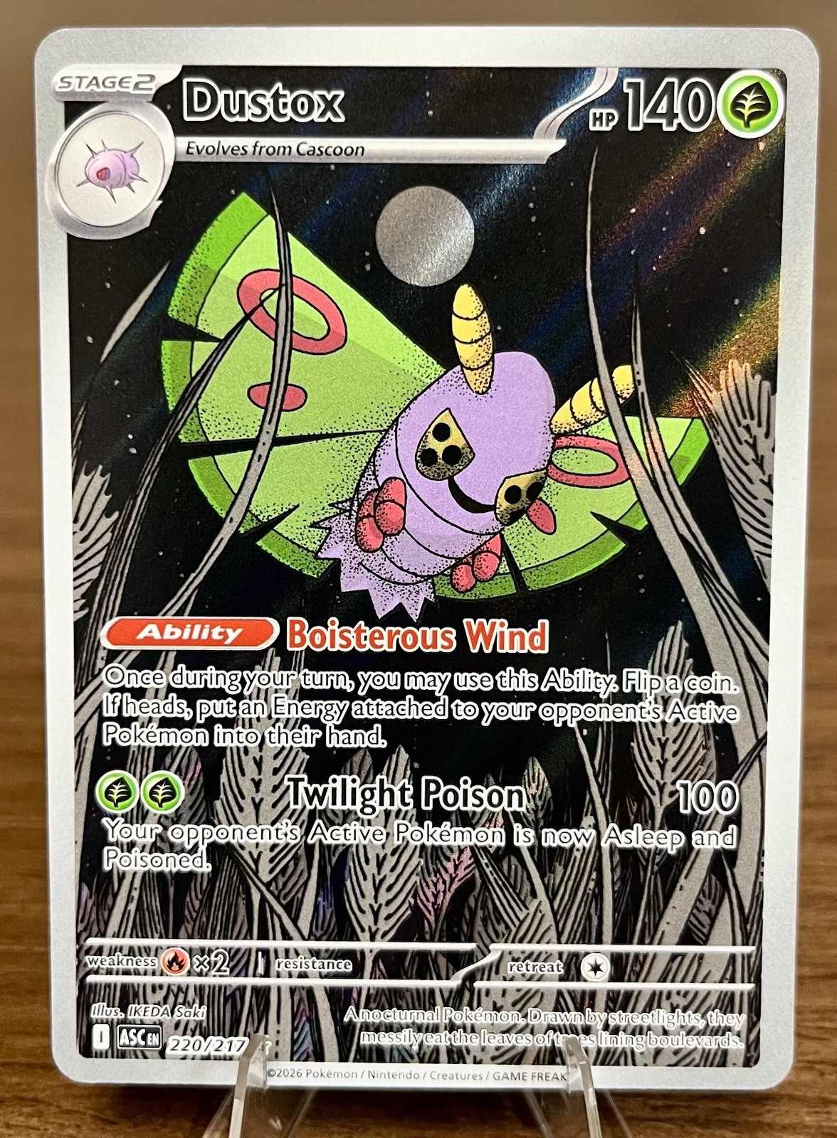 Pokemon TCG Dustox 220/217 Ascended Hero’s Illustration Rare Holo NM/Mint