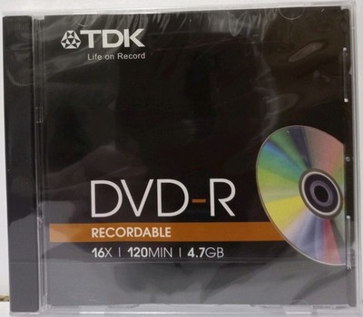 TDK DVD-R  RECORDABLE 4,7GB, 16x SPEED - 120min. (neu versiegelt)