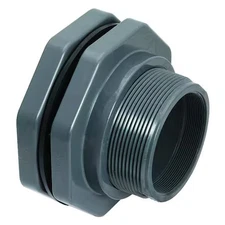 Hayward Flow Control Bfa1040tes Bulkhead Tank Fitting, 4", Pvc/Epdm, Fpt X Fpt