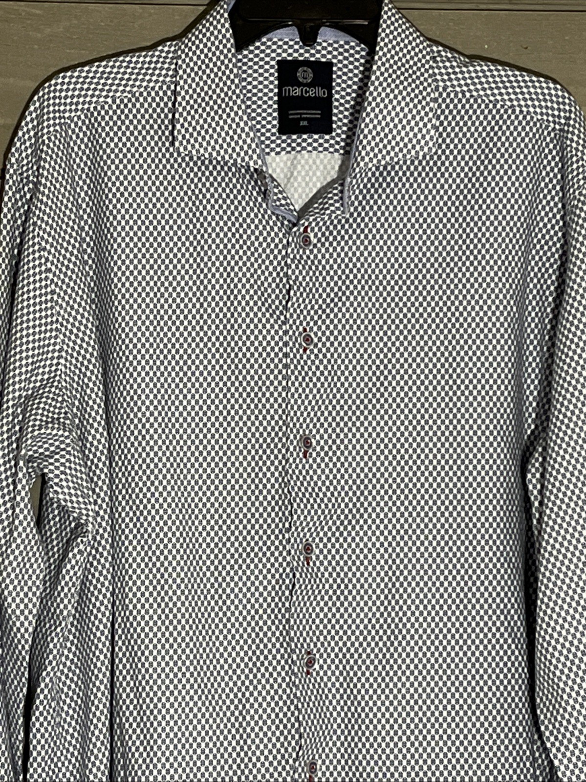 Marcello Button Down Geometric Pattern Short Mens… - image 2