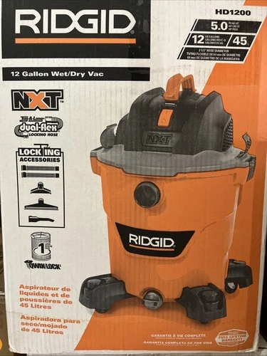 RIDGID 12 Gal. 5.0-Peak Hp Nxt Wet/Dry Shop Vacuum With Filter, No Filter