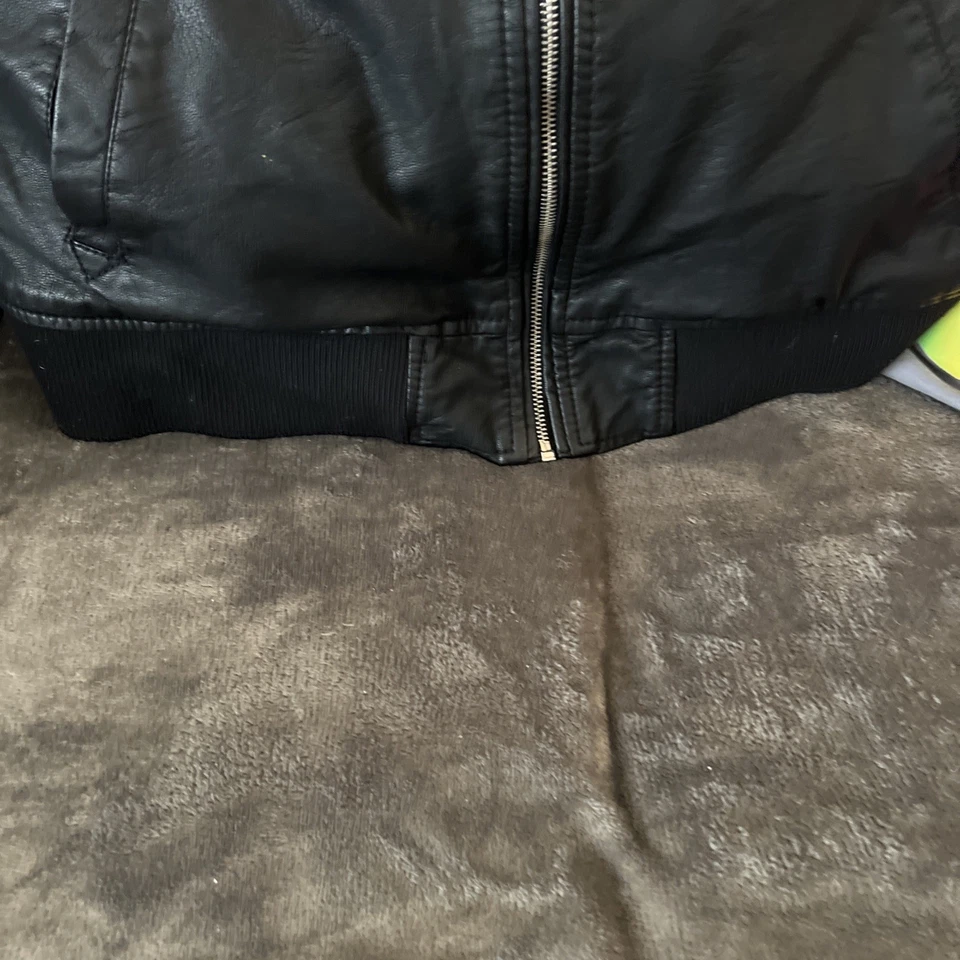 Ci Sono By Cavalini Mujer Talla 2X Negro Imitación Cuero Chaqueta Bomber Chaqueta Foto 4 de 4