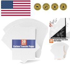 30PCS White Carbon Transfer Paper for Wood Burning Craft, Paper, Canvas and O...