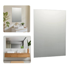Plain Rectangle Mirror 60x45cm Frameless Thick Glass Wall Mounted Decor Mirror