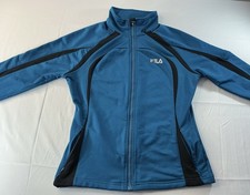 FILA Sport Women's Blue Track Jacket S Full Zip Thumb Holes Zipped Pockets