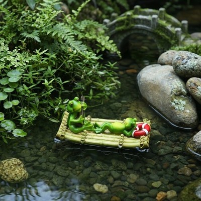 Harz schwimmender Frosch Garten Ornament für Teich Dekoration und Wasser Displa