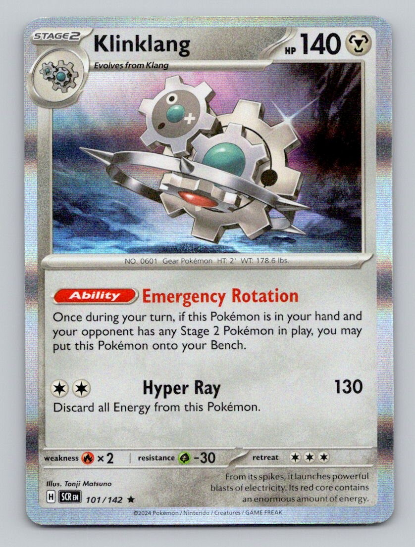 Klinklang 101/142 Rare Stellar Crown Pokemon Holo Near Mint