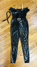 Awish Come True- I Got Chills, Black Spandex Unitard, Size LC