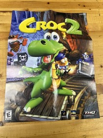 1999 Croc 2 Dreamcast PS1 PSX Game Boy Color Vintage Promo Poster Ad Art