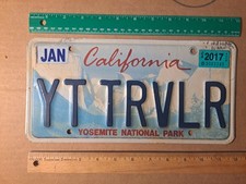 License Plate, California, Yosemite, Gr8 Vanity: YT TRVLER, Yosemite Traveler