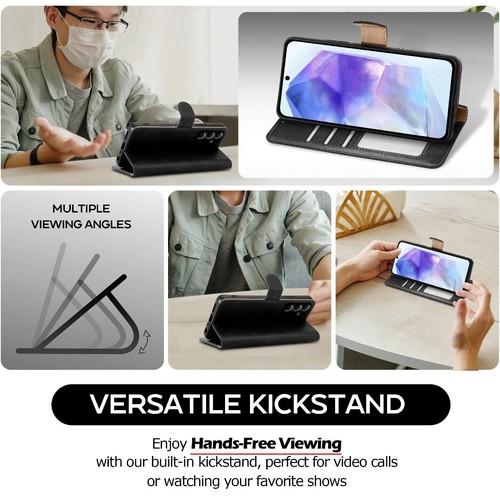 For Samsung Galaxy A56 Wallet Case, Leather Flip Phone Cover & Screen Protector - Picture 11 of 20