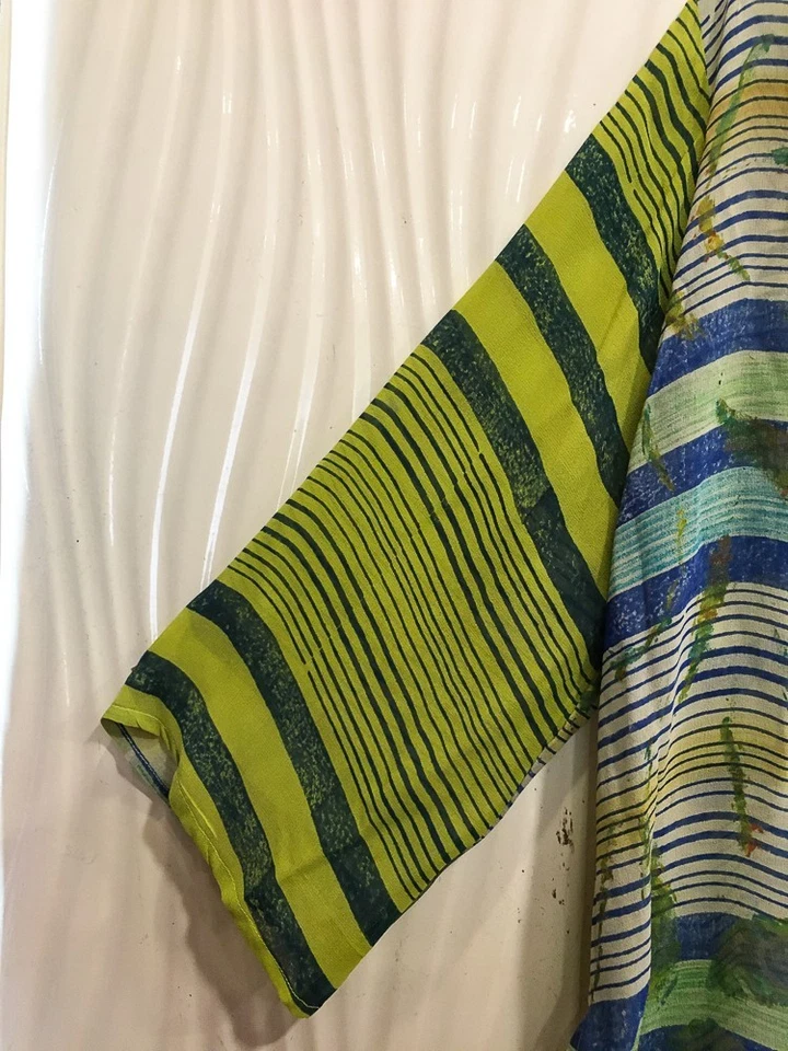 Long Kimono Jacket Cape With Side Slits, 100% Chiffon Silk Sheer Light JKO1102 - image 4 of 4