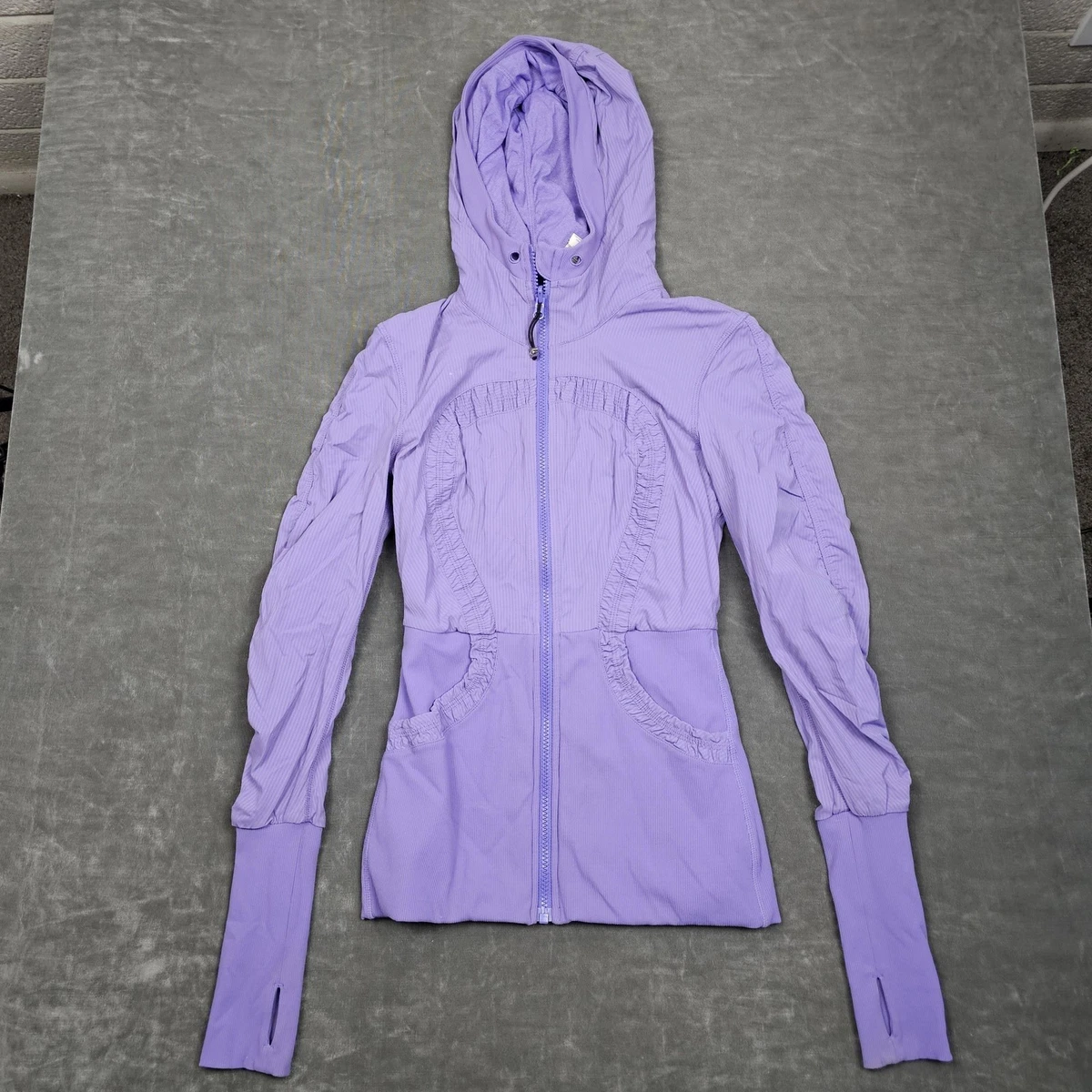 Lululemon 紫色条纹运动服外套女| eBay