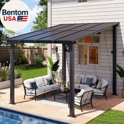 8 X10  Gazebo, Wall Mounted Gazebos Pergola on Clearance, Outdoor Patio, Large W