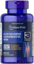 Puritans Pride Double Strength Glucosamine Chondroitin MSM Joint Soother 60 Caps